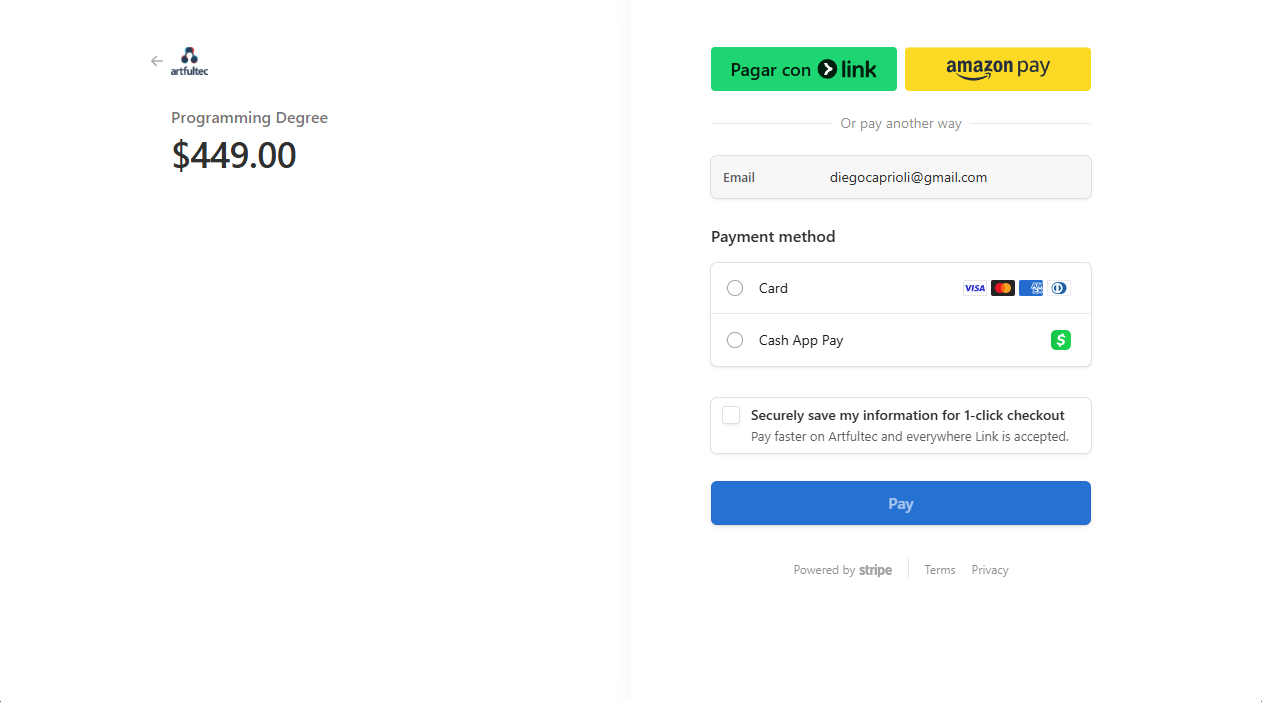 Flujo de Pagos Stripe